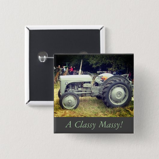 foto van de Grijze gisttrekker Vierkante Button 5,1 Cm (Voorkant /achterkant)