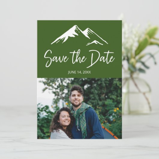 Foto van de Groene Bestemmingsweddenschap Save The Date (Staand voorkant)