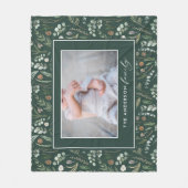 Foto van de groene botanische elegante moderne fam fleece deken (Voorkant)