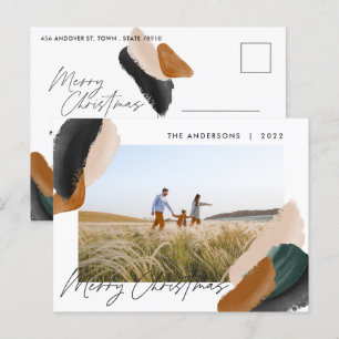 Foto van de groene terracotta moderne minimale wat feestdagenkaart