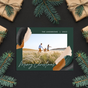 Foto van de groene terracotta moderne minimale wat feestdagenkaart