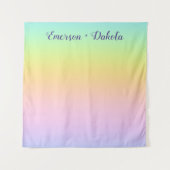 Foto van de grote pasteelregenboog rond de bruilof wandkleed (Voorkant)