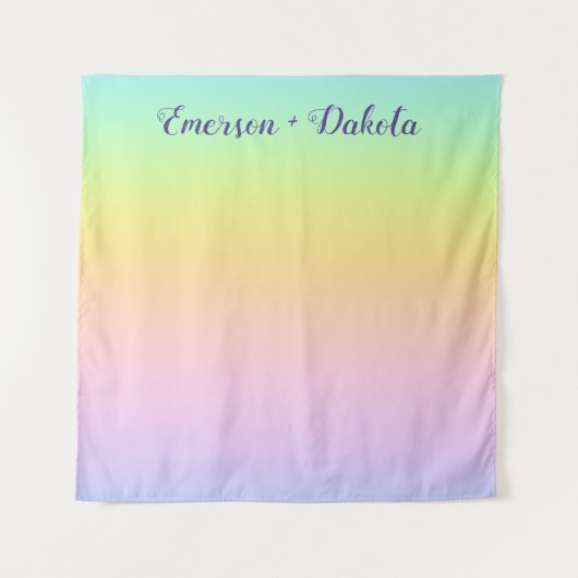 Foto van de grote pasteelregenboog rond de bruilof wandkleed (Voorkant)