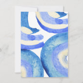 Foto van de hedendaagse Abstracte blauwe Waterverf Save The Date (Achterkant)