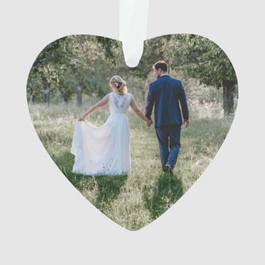 Foto van de heer & Mrs. 4 Eerste Kerstmis Rustic F Ornament (achterkant)