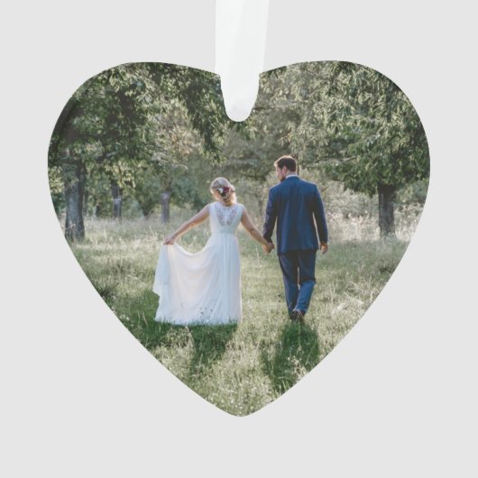 Foto van de heer & Mrs. 4 First Kerstgrijs Faux Wo Ornament (achterkant)