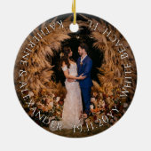 Foto van de heer & Mrs. First Square Simple Text C Keramisch Ornament (Achterkant)