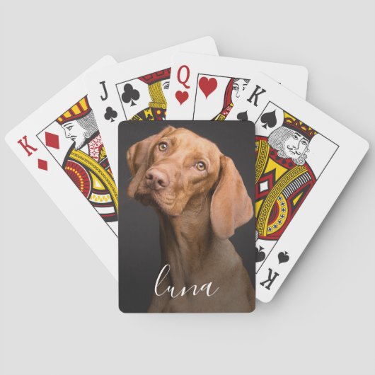 Foto van de hond Gepersonaliseerde naam Pokerkaarten (Achterkant)