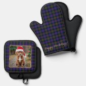 Foto van de hond Gepersonaliseerde Trendy Christma Ovenwant & Pannenlap Set (Voorkant / Achterkant)