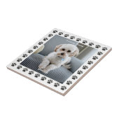 Foto van de hond, naam, in liefdevolle herinnering tegeltje (Zijkant)