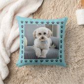 Foto van de hond, naam, mijn beste vriend, pootafd kussen (Deken)