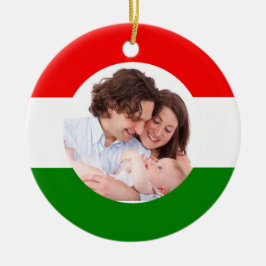 Foto van de Hongaarse kerstfamilie Keramisch Ornament