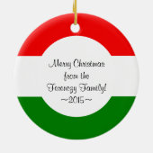 Foto van de Hongaarse kerstfamilie Keramisch Ornament (Achterkant)