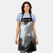 Foto van de hongerhond die niet kan wachten om te  schort (Gedragen)