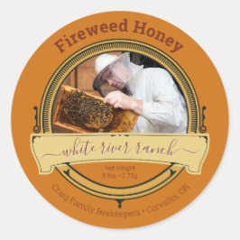 Foto van de imker Amber Large Honey Stickers