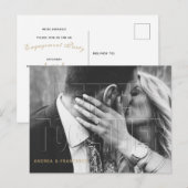 Foto van de in reliëfdruk geplaatste Engagement Pa Uitnodiging Briefkaart (Voorkant / Achterkant)