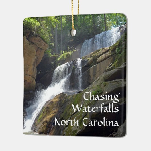 Foto van de jacht op watervallen North Carolina Keramisch Ornament (Links)