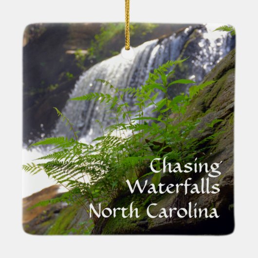 Foto van de jacht op watervallen North Carolina Keramisch Ornament (Achterkant)