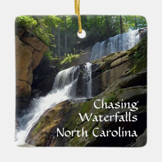 Foto van de jacht op watervallen North Carolina Keramisch Ornament (Voorkant)