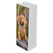 Foto van de juffrouw Hongaarse Vizsla Dog Puppy __ Wijn Cadeautas (Voorkant Gekanteld)