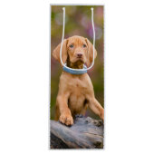 Foto van de juffrouw Hongaarse Vizsla Dog Puppy __ Wijn Cadeautas (Voorkant)