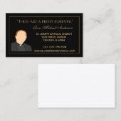 Foto van de katholieke priest Gold Black Visitekaartje (Voorkant / Achterkant)