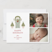 Foto van de kerstdeur feestdagenkaart (Voorkant)