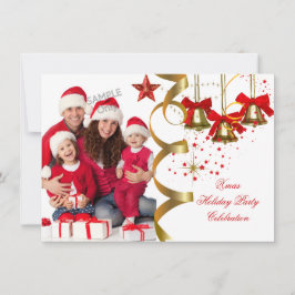 Foto van de kerstfeestdag Gold Red Black Kaart