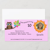 Foto van de Kinderpartij Owl Roze achtergrond uitn (Voorkant / Achterkant)