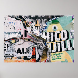 Foto van de kledij van gescheurde papieren poster