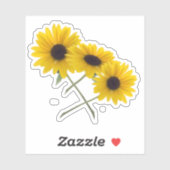 Foto van de kleurrijke drievoudige zonnebloem sticker (Vel)