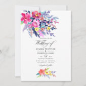 Foto van de kleurrijke Waterverf Floral Spring Wed Kaart (Voorkant)