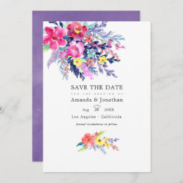 Foto van de kleurrijke Waterverf Floral Spring Wed Save The Date