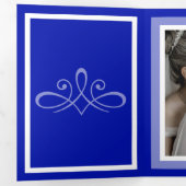  foto van de kobaltblauwe bruiloft drieluik programma (Binnenzijde eerst)