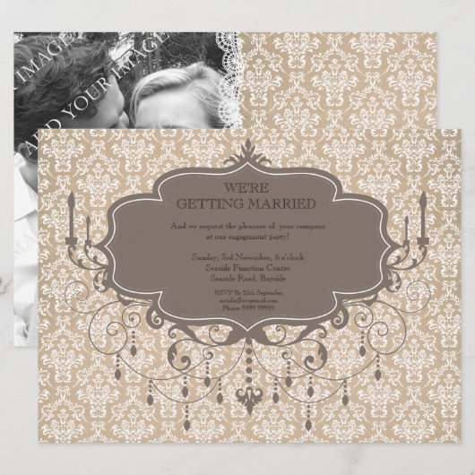 Foto van de Kroonluchter van de Partij van het Kaart (Voorkant / Achterkant)