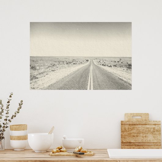 Foto van de kunstschilder van Open Road Desert Poster (Keuken)