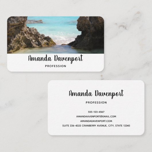 Foto van de kust van het eiland en tropisch Zee Visitekaartje (Voorkant / Achterkant)