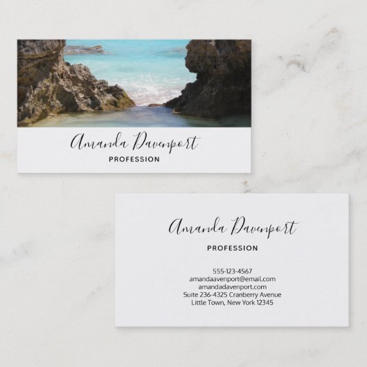 Foto van de kust van het eiland en tropisch Zee Visitekaartje (Voorkant / Achterkant)