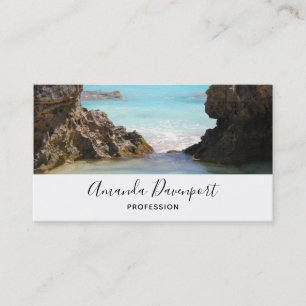 Foto van de kust van het eiland en tropisch Zee Visitekaartje
