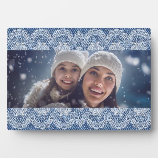 Foto van de Leegblauwe denim familie Fotoplaat (voorkant)