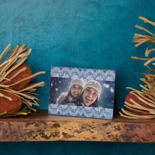 Foto van de Leegblauwe denim familie Fotoplaat (Zijkant)