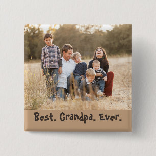 Foto van de liefst beste opa ooit vierkante button 5,1 cm