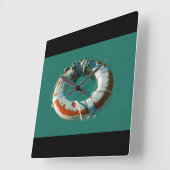 Foto van de Life Ring Art Vierkante Klok (Hoek)