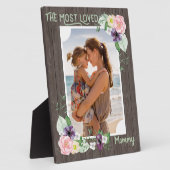 Foto van de meest geliefde mammie Rustic Wood Fotoplaat (Zijkant)