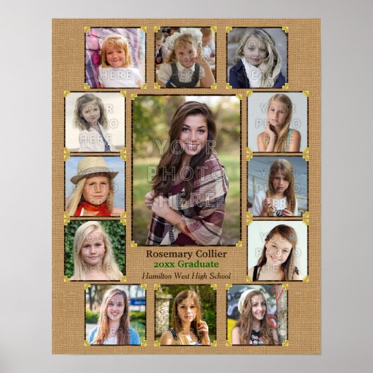 Foto van de middelbare school Collage Rustic Burla Poster (Voorkant)