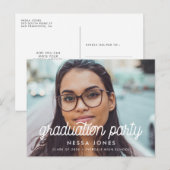 foto van de minimalistische graduatie briefkaart (Voorkant / Achterkant)