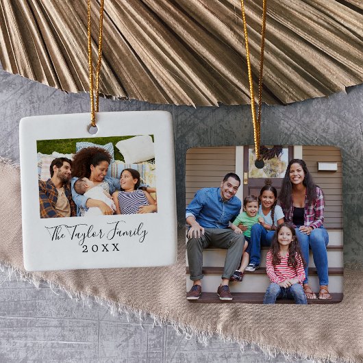 Foto van de minimalistische jaarreeks keramisch ornament