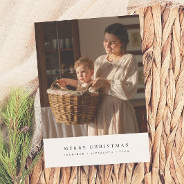 Foto van de minimalistische kerstfamilie feestdagen kaart