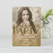 Foto van de Modern Gold Chic Graduation Party Afst Kaart (Staand voorkant)