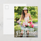 Foto van de moderne Afstuderen Aankondigingskaart (Voorkant / Achterkant)